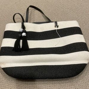 Black and White Stripes Tote Bag